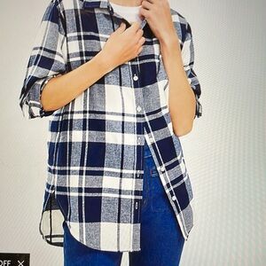Loft Plaid Flannel Tunic